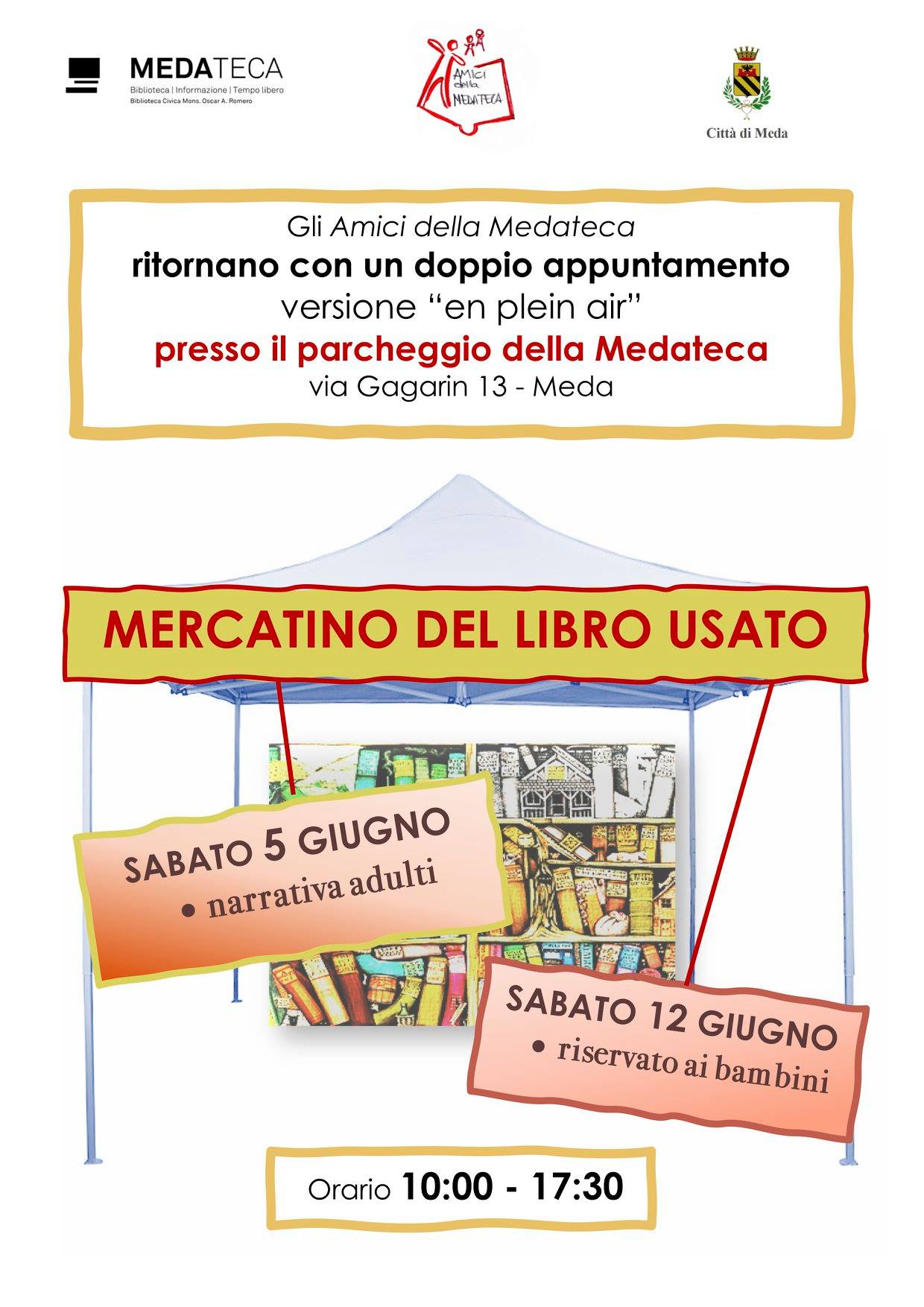 SABATO 05 GIUGNO 2021: narrativa adulti
SABATO 12 GIUGNO 2021: libri per bambini